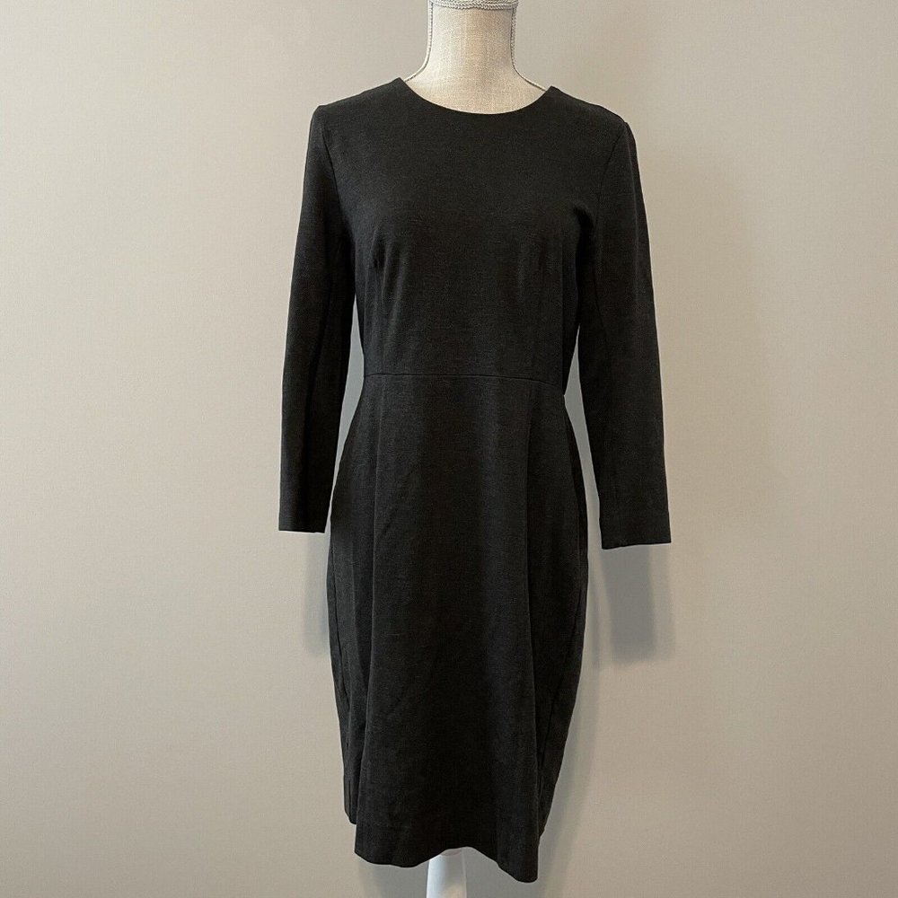 J Crew Dress Womens 8 Gray 3/4 Sleeve Sheath